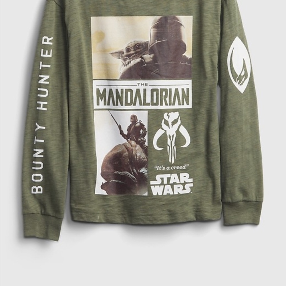 EUC Boys GAP Star Wars Mandalorian Long Sleeve T Shirt